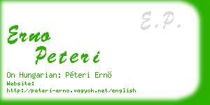 erno peteri business card